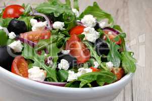 Greek salad with arugula