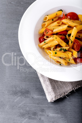 Penne with anchovy and tomato