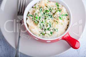 Fish pie with celery root