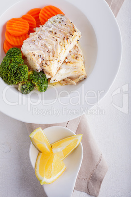 Stewed cod and vegetables
