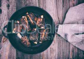Pan-fried pork ribs, top view