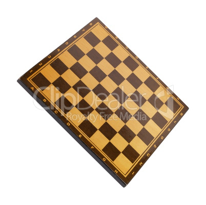 wooden empty chessboard isolated