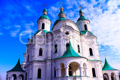 Beautiful Spaso-Preobrazhenska church in Kozelets in Ukraine