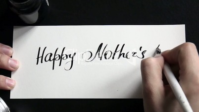 Happy Mother's day calligraphy and lattering post card. Top view. Sunlight.