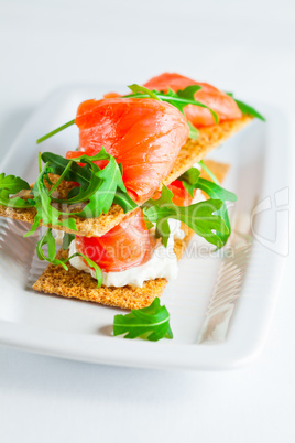 Smoked Salmon Canapes with Cream Cheese