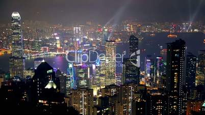Night Hong Kong and Light Show