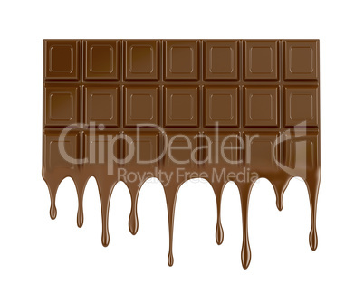 Melted chocolate bar