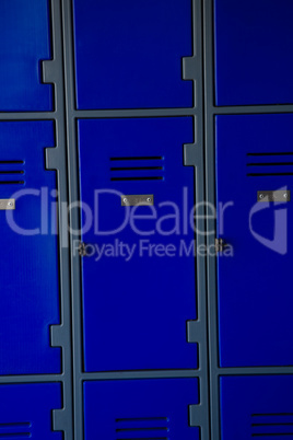 Full frame shot of blue lockers