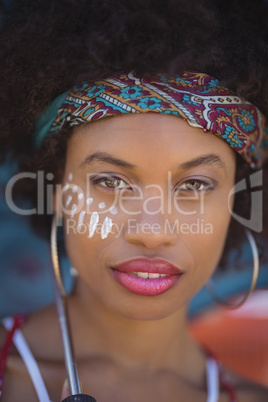 Close-up portrait of woman