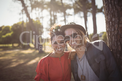 Portrait of happy young couple standing together