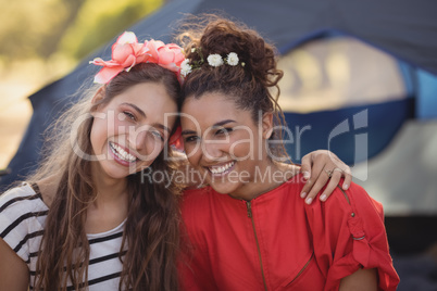 Portrait of young female friends