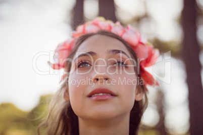 Beautiful woman looking away