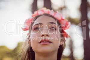 Beautiful woman looking away