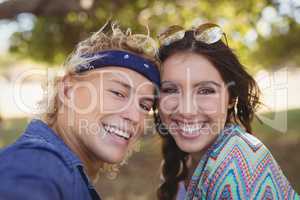 Close up portrait of cheerful couple