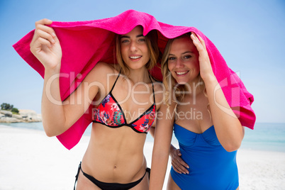 Portrait of smiling female friends