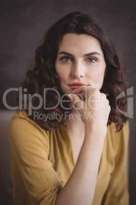 Beautiful woman sitting in restaurant