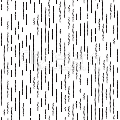 Abstract irregular striped line seamless pattern. Black and whit