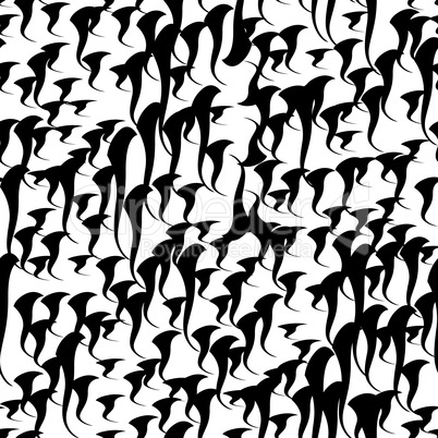 Abstract irregular blot seamless pattern. Spotted black and whit