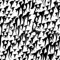 Abstract irregular blot seamless pattern. Spotted black and whit