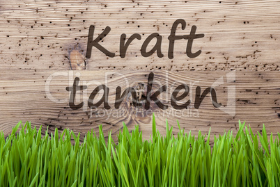 Bright Wooden Background, Gras, Kraft Tanken Means Relax