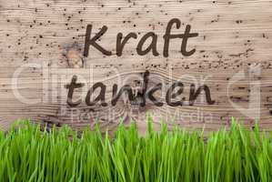 Bright Wooden Background, Gras, Kraft Tanken Means Relax