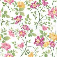 Floral ornamental seamless pattern. Flower bouquet background. S