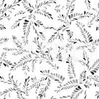Abstract spot floral seamless pattern. Branch with leaves orname