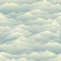 Mountain skyline seamless pattern. Abstract wavy background. Nat
