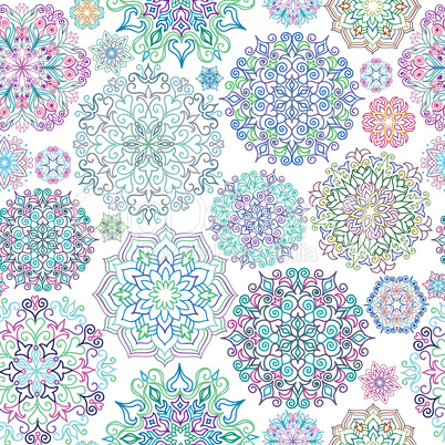 Floral ornamental seamless pattern. Abstract oriental geometric
