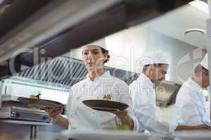 Chef preparing food in the commercial kitchen