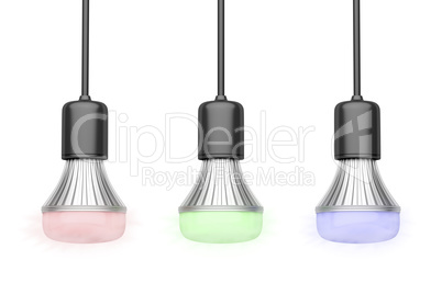 LED bulbs with different colors