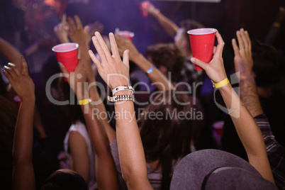 People enjoying music concert