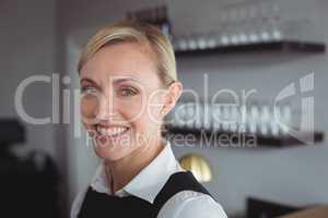 Portrait of smiling waitress