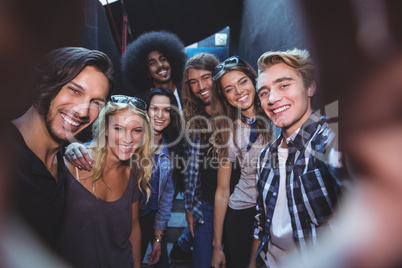 Portrait of cheerful young friends
