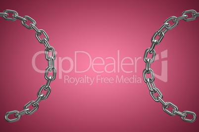 Composite image of close up 3d image of broken round chain