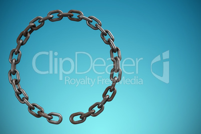 Composite image of 3d image of metallic broken chain