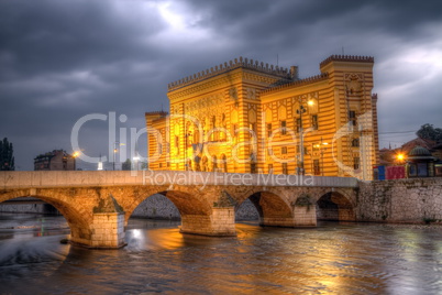 City hall, Vijecnica, in Sarajevo, Bosnia and Herzegovina, HDR