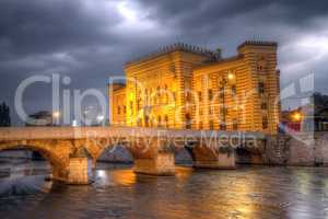 City hall, Vijecnica, in Sarajevo, Bosnia and Herzegovina, HDR