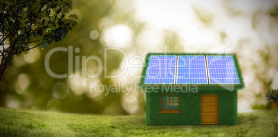 Composite image of small model of green house