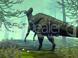 Corythosaurus dinosaur eating - 3D render
