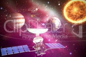 Composite image of digitally generated image ofÃ?Â 3d solar power satellite