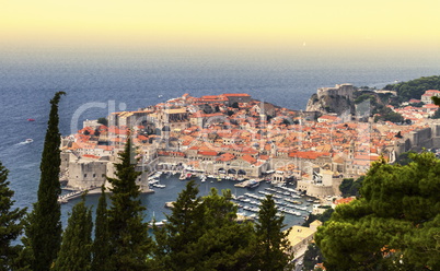 Dubrovnik old city on the Adriatic Sea, South Dalmatia region, C