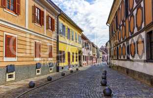 Old street of baroque town of Varazdin, Croatia