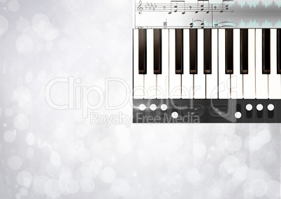 Piano keys with notes and effects App Interface