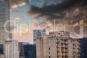 Composite image of blue sky with white clouds