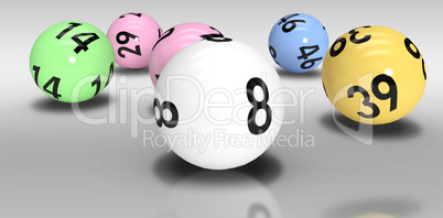 Composite image of colourful lottery balls