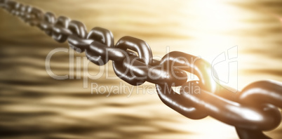 Composite image of 3d image of weathered metallic chain