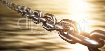 Composite image of 3d image of weathered metallic chain