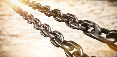 Composite image of 3d metallic chains