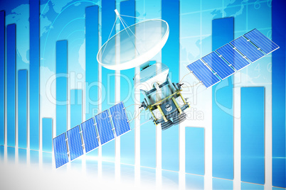 Composite image of 3d image of blue solar power satellite